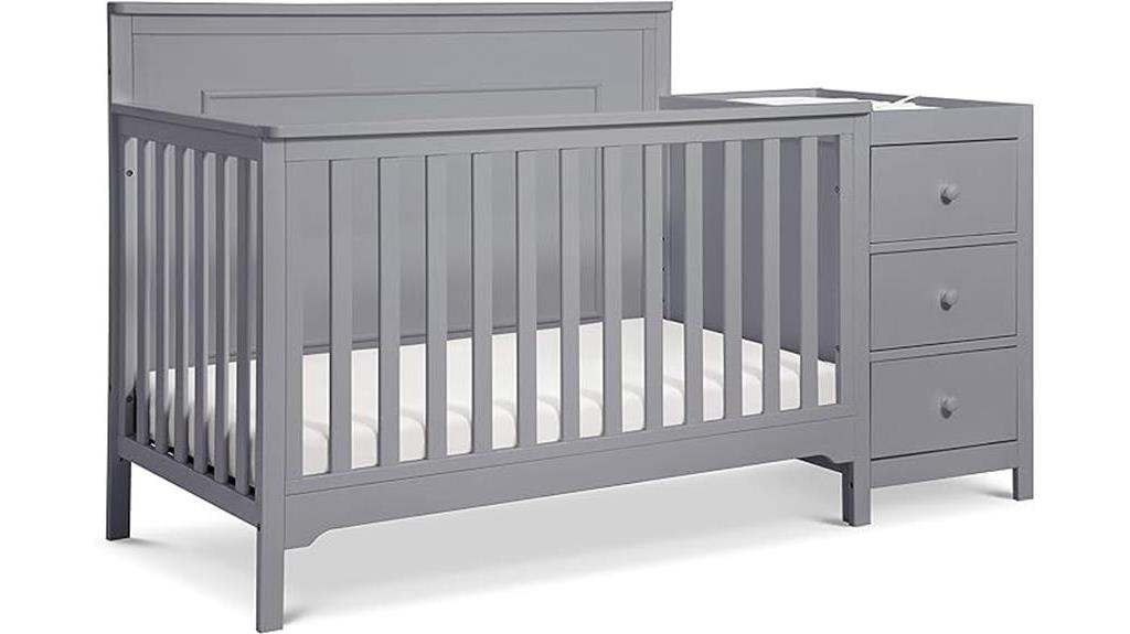 convertible crib with attached changer