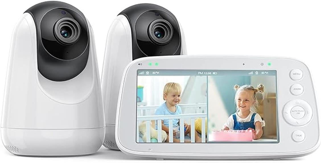 wireless baby monitor with split screen display
